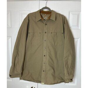 Vintage Eddie Bauer Men's Tan Canvas Barn Chore Coat Jacket Deer Camo Lined Sz L